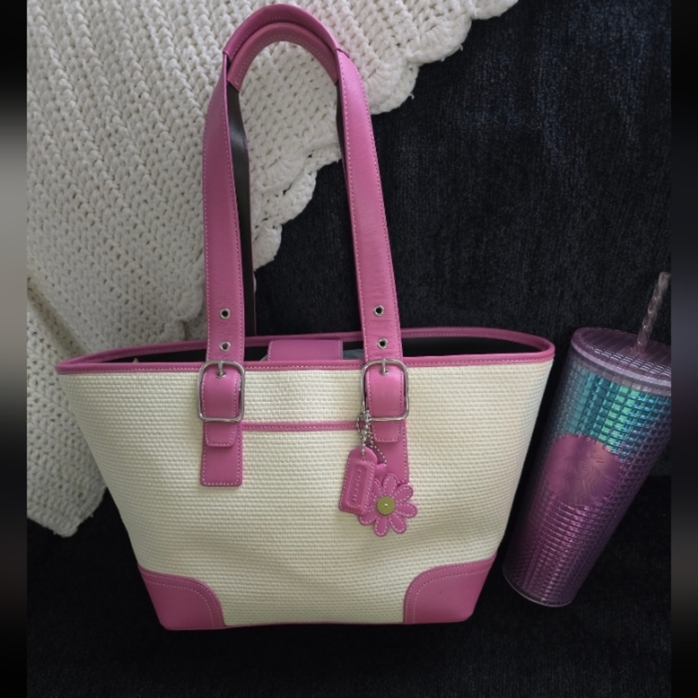 COACH Pink/Cream Tote Bag